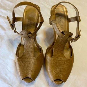 Talbots T-Strap Peep Toe Platform Heels 7